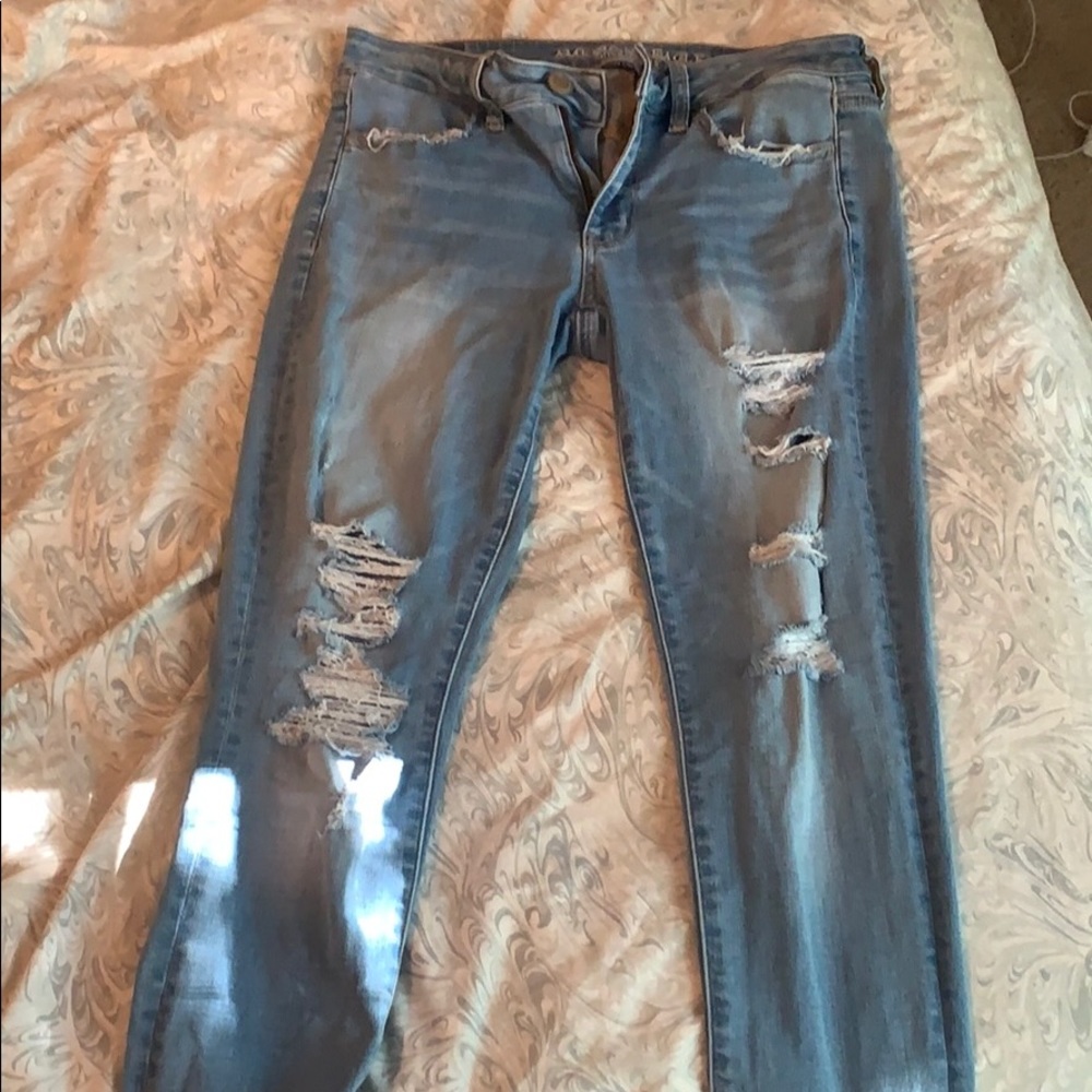 Light wash ripped jeans